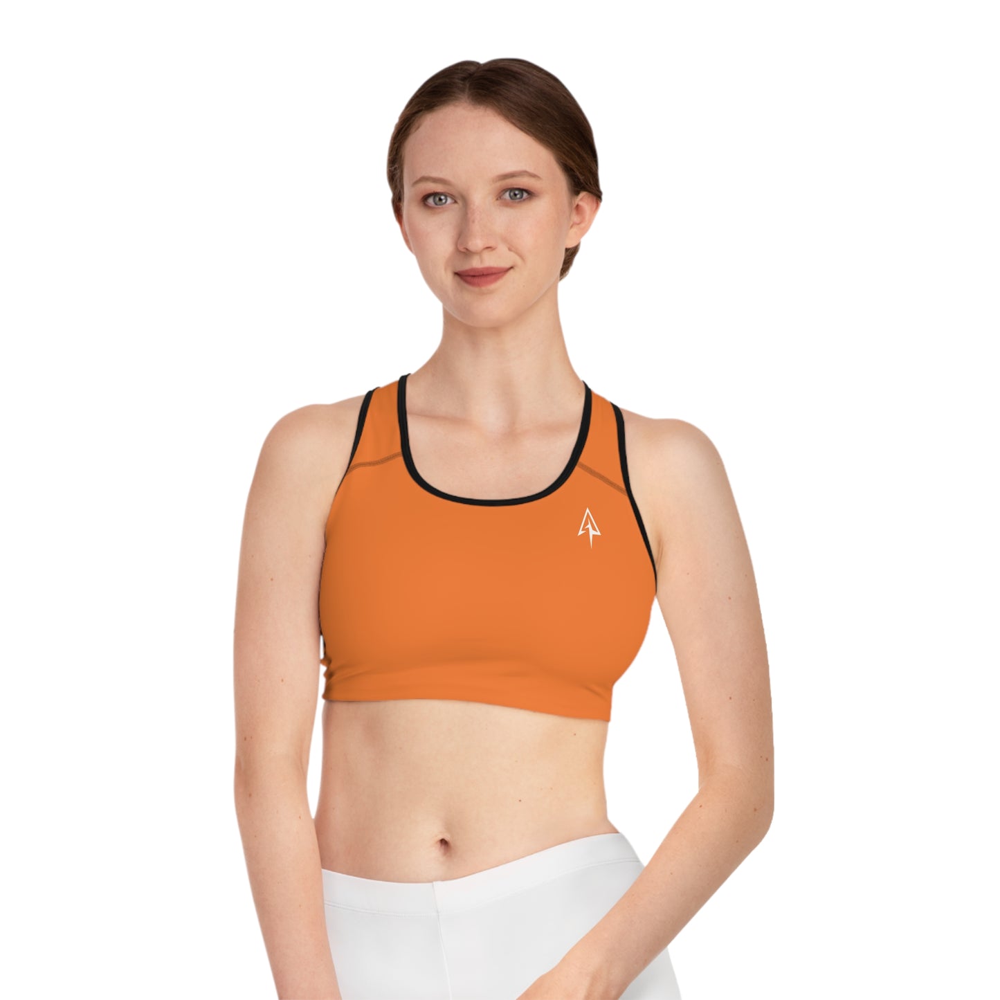 Arrow Ridge Sunset Orange Stylish Sports Bra for Active Women, Workout Top, Gym Essential, Fitness Apparel, Athleisure Wear, Yoga Gear