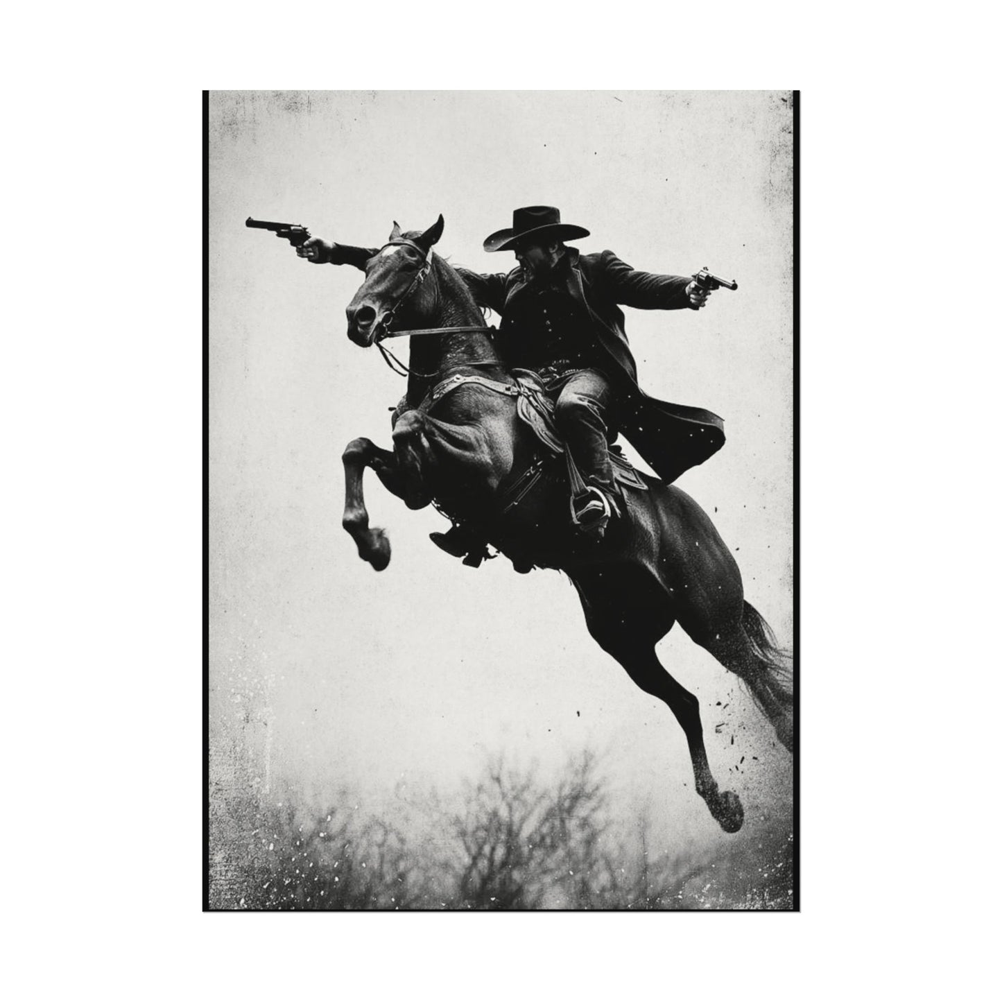 High Noon Pistols  – Western Textured Watercolor Matte Posters