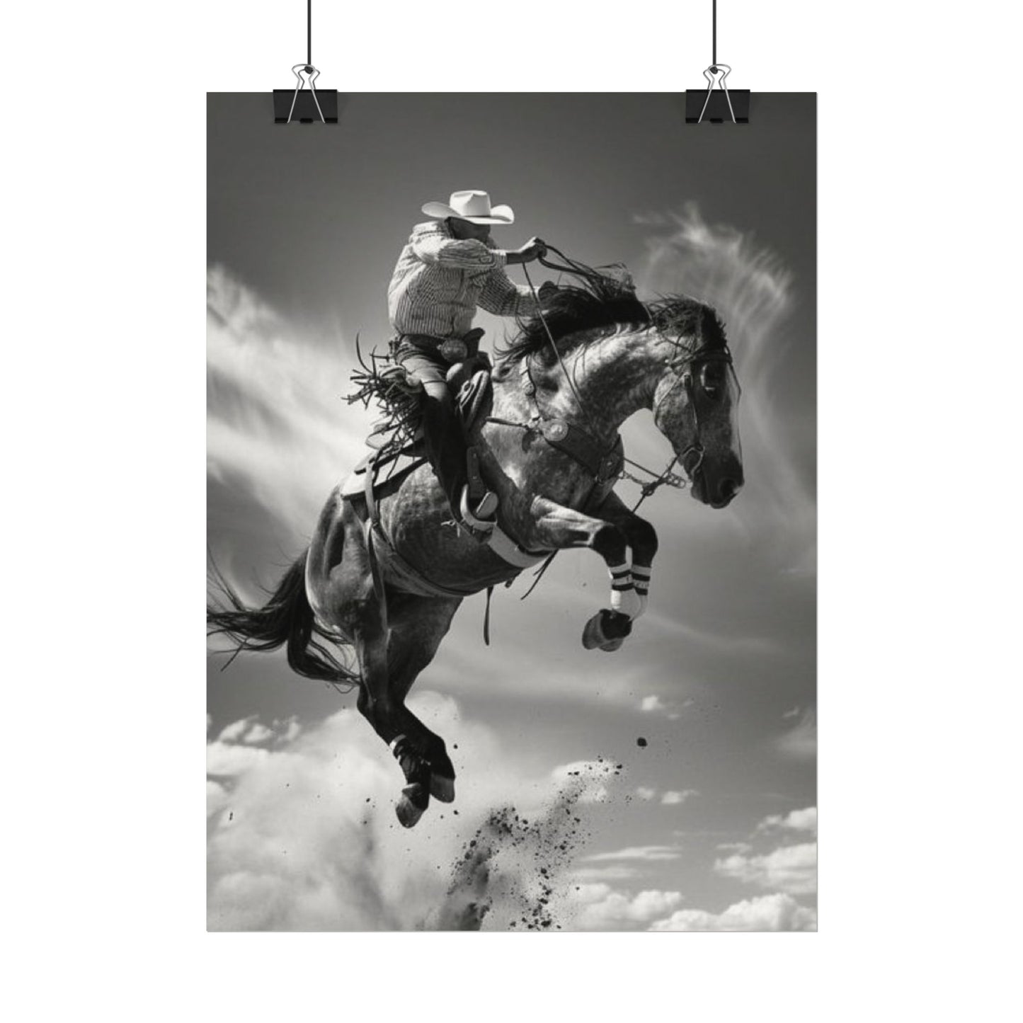 Rolling Thunder – Western Textured Watercolor Matte Posters