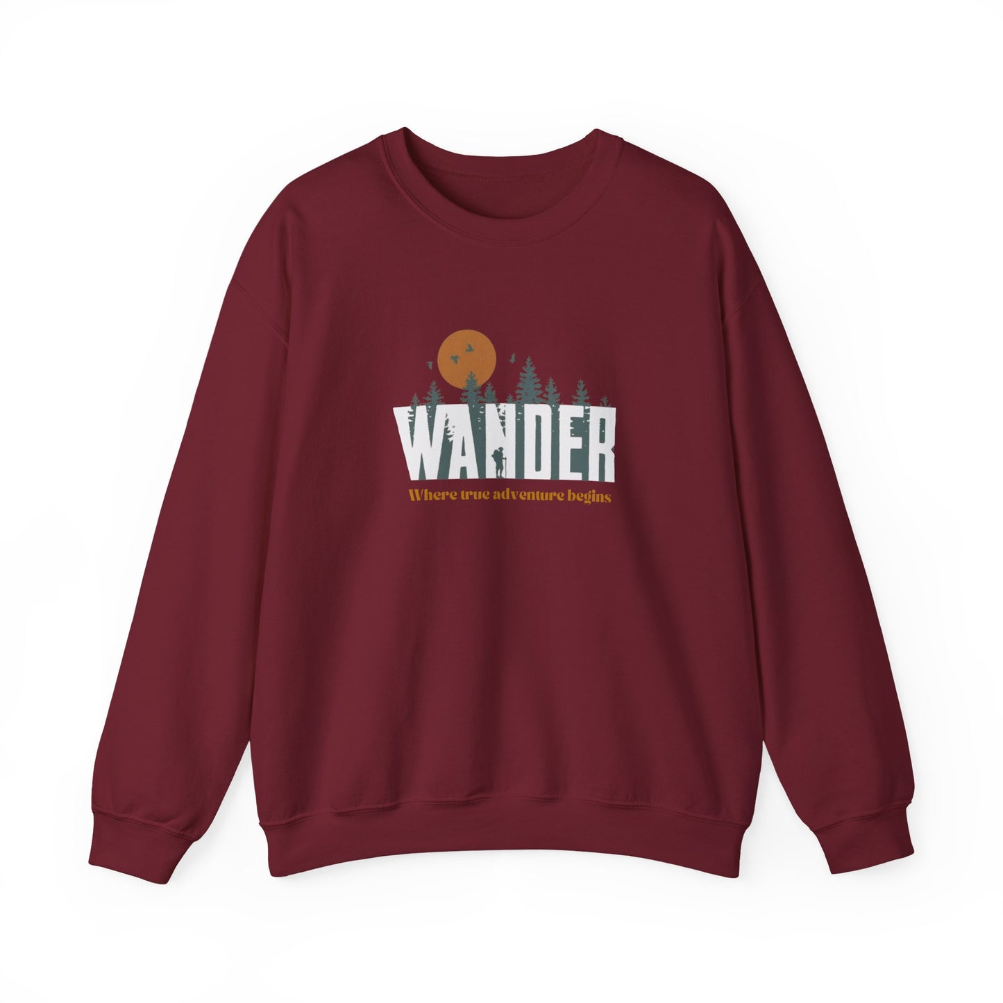 Wander Crewneck Sweatshirt - Cozy Adventure Sweater for Nature Lovers, Perfect for Camping, Travel, Gifts