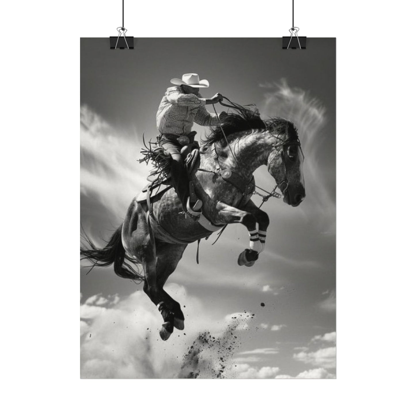 Rolling Thunder – Western Textured Watercolor Matte Posters