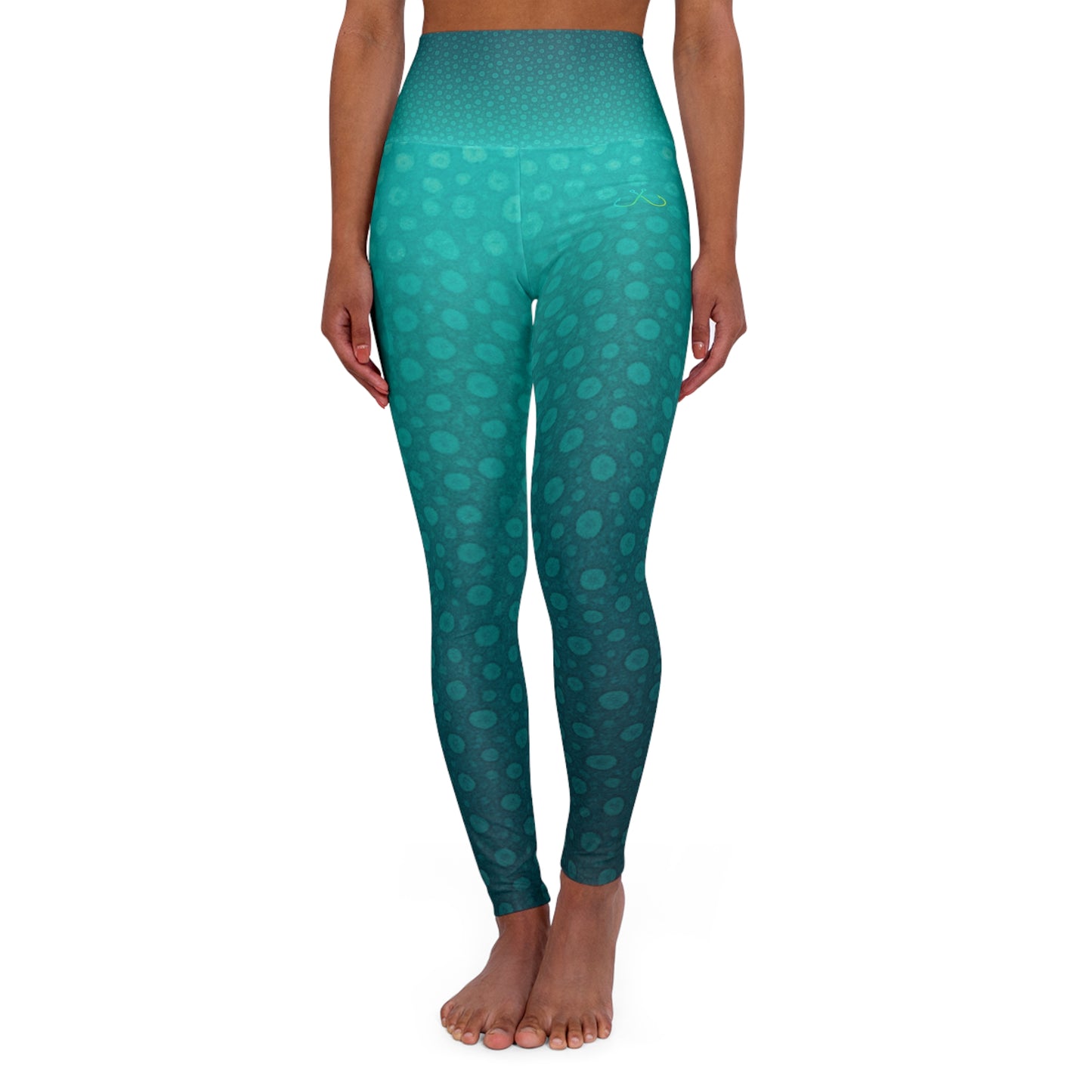 Teal Green Speckled & Spotted Hooked Horizon Co Fishing Tee High Waisted Yoga Leggings, Hooked Horizon Co,  Deep Drift- Purple, Comfortable Activewear, Fitness Pants, Ideal for Gym, Yoga, and Weekend Brunch