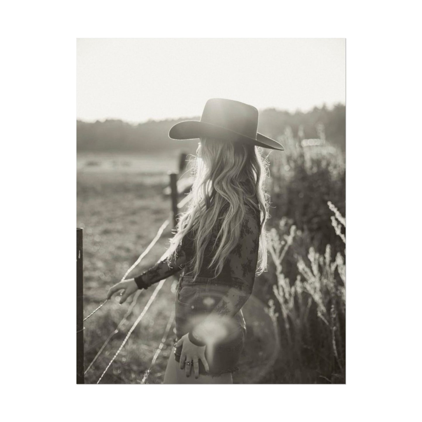 Mornings Gaze– Western Textured Watercolor Matte Posters