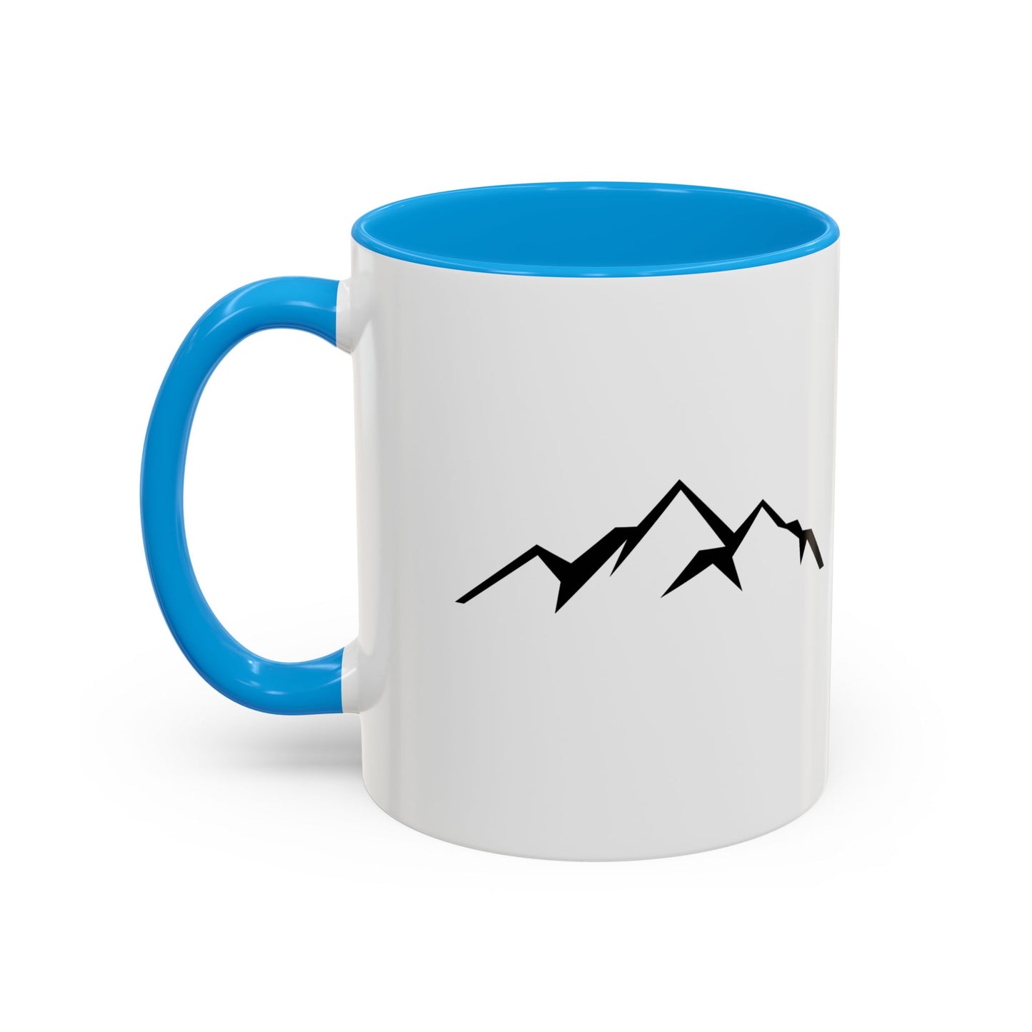 Mountain Range Black Handle Mug, Colorful Coffee Cup, Gift for Adventurers, Hiking Lover's Mug, Customizable Tea Mug, Perfect for Morning