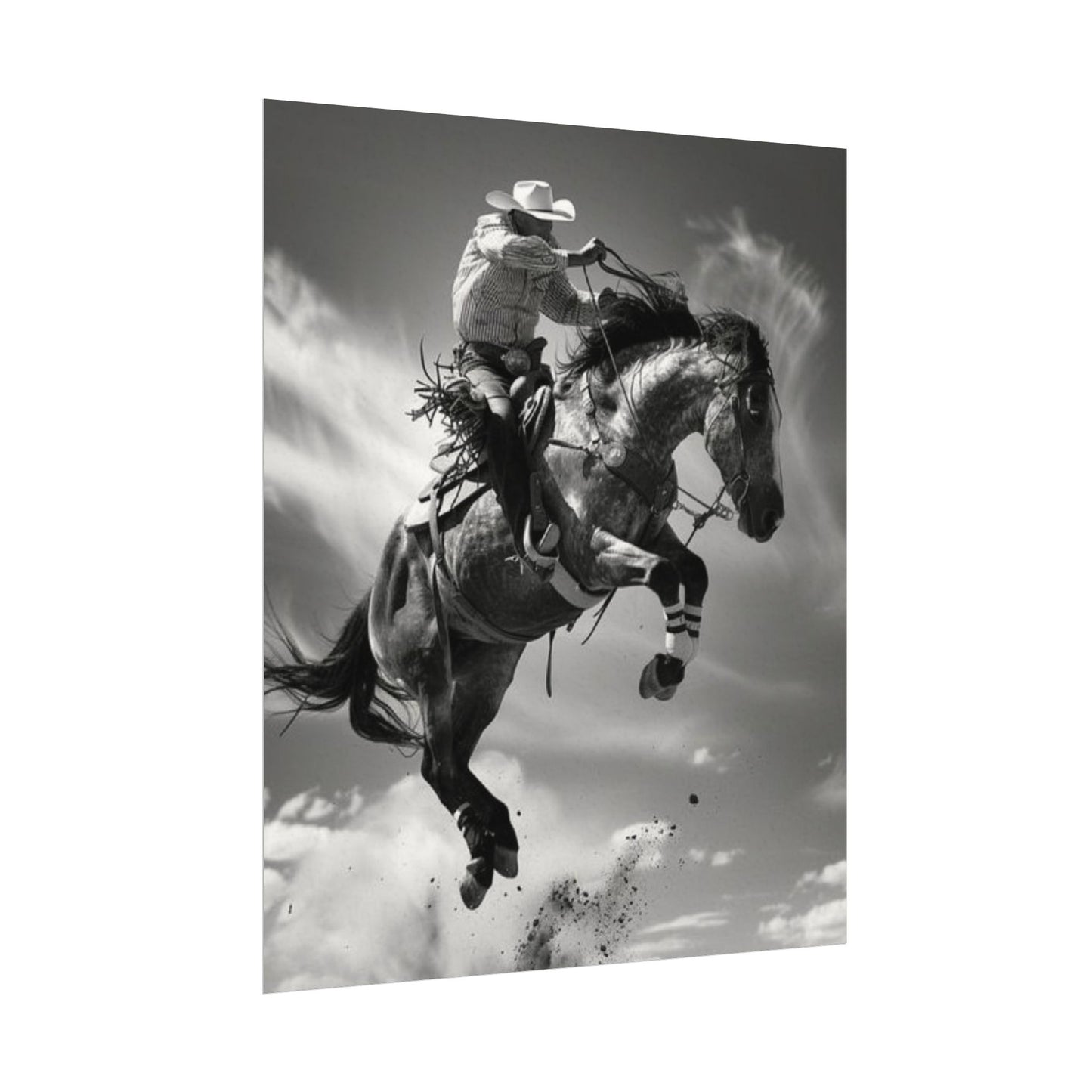 Rolling Thunder – Western Textured Watercolor Matte Posters