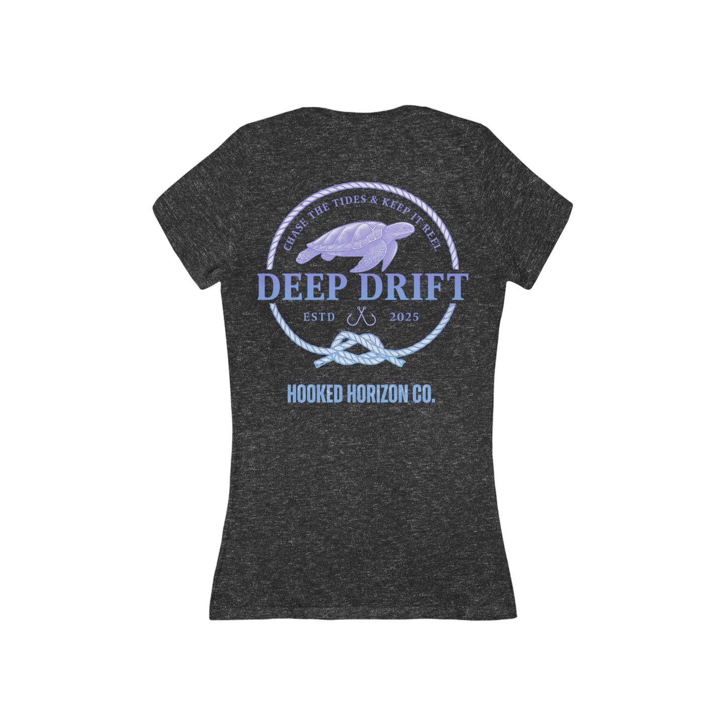 Purple  Deep Drift Women's V-Neck Tee - Turtle PinkCasual Style, Gift for Beach Lovers, Summer Wear, Travel Outfit, Comfortable Tee