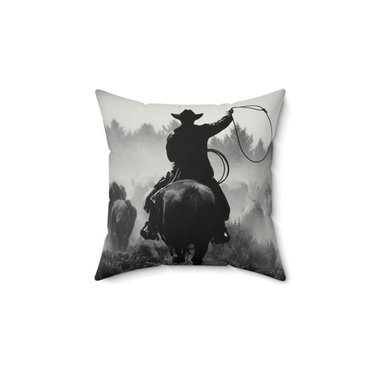 Kick The Dust Up Faux Suede Pillow, Cozy Home Decor, Motivational Cushion, Bohemian Bedroom Accessory, Unique Gift Idea