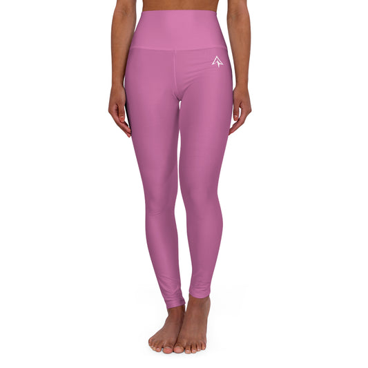 Light Pink High Waisted Yoga Leggings - Purple, Comfortable Activewear, Fitness Pants, Ideal for Gym, Yoga, and Weekend Brunch