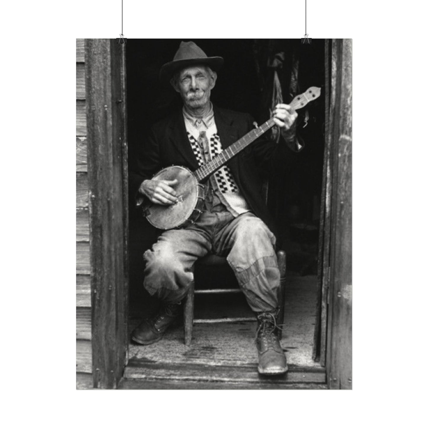 Strings In The Still – Western Textured Watercolor Matte Posters