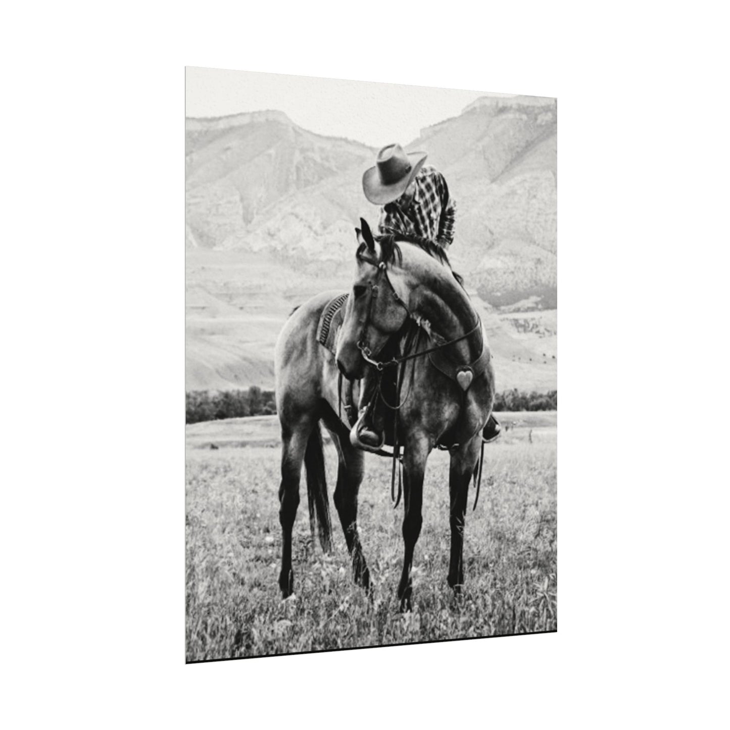 Love In The Saddle – Western Textured Watercolor Matte Posters