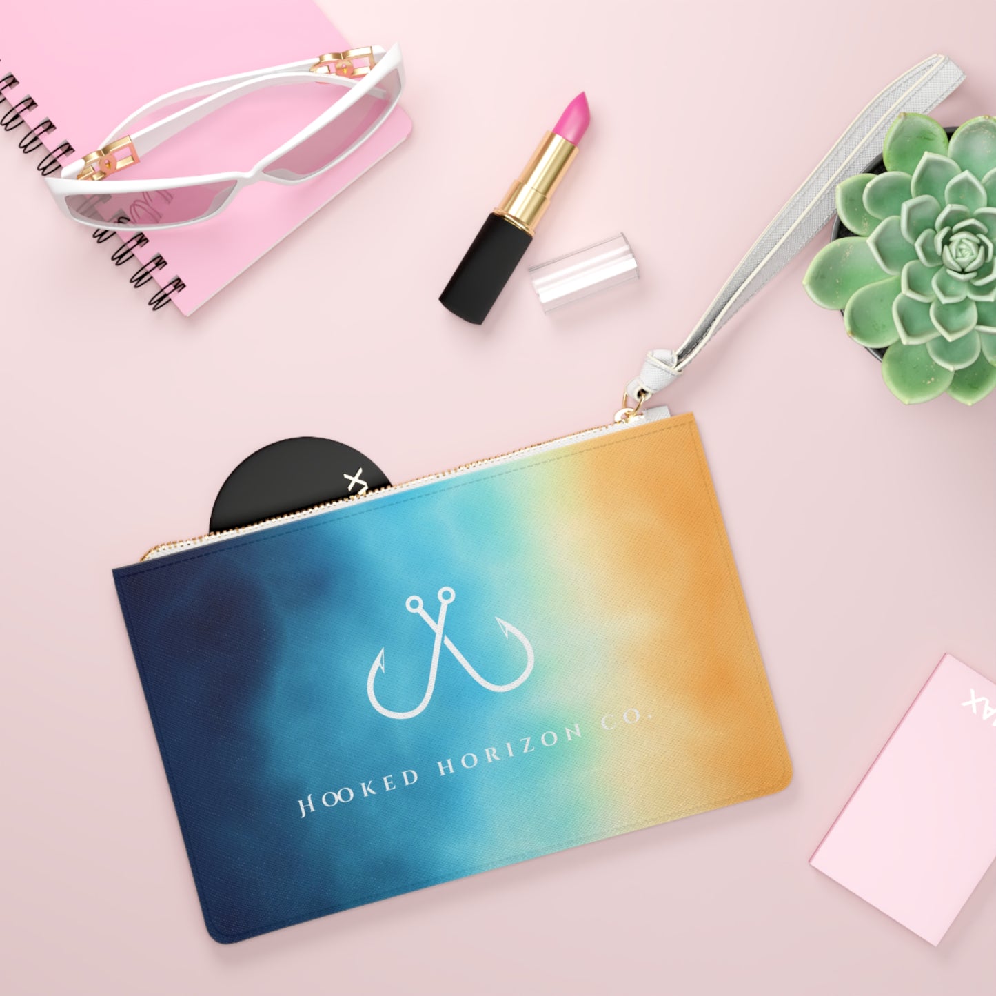 Coastal Vibes Clutch Bag - Beach Accessory, Summer Essentials, Tote Organizer, Nautical Gift, Aqua Handbag