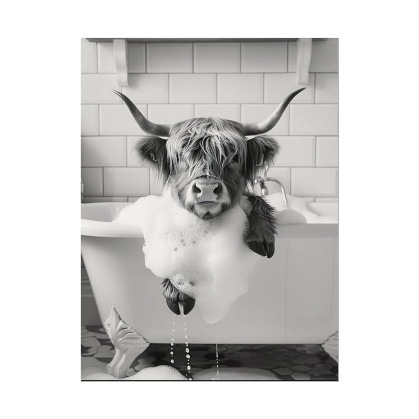 Hoofs & Suds – Western Textured Watercolor Matte Posters