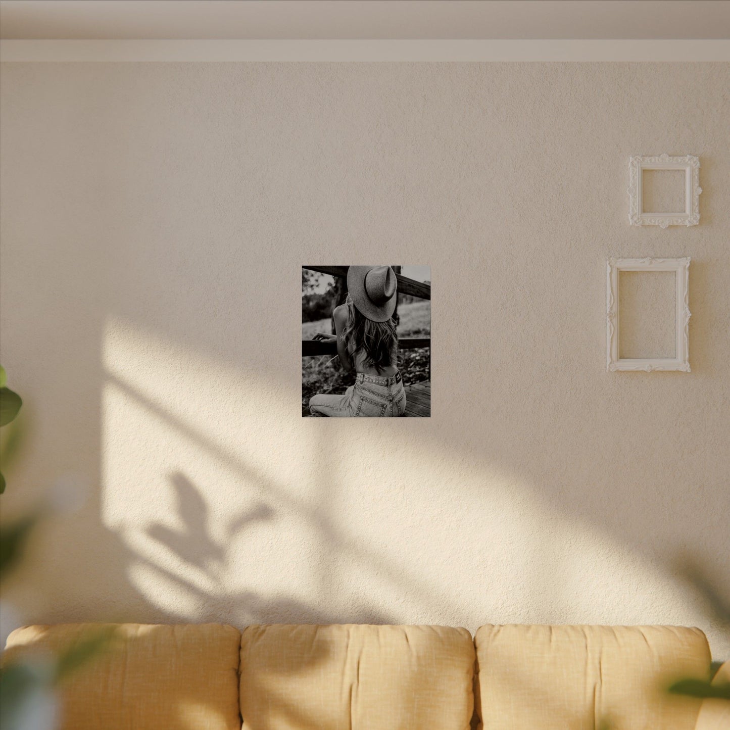 Babys Got Her Blue Jeans On – Western Textured Watercolor Matte Posters