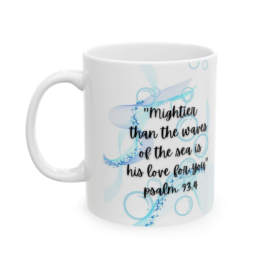 Inspirational Ceramic Mug - Ocean Waves Design, Motivational Coffee Cup, Gifts for Friends, Home Decor, Self-Care Essentials