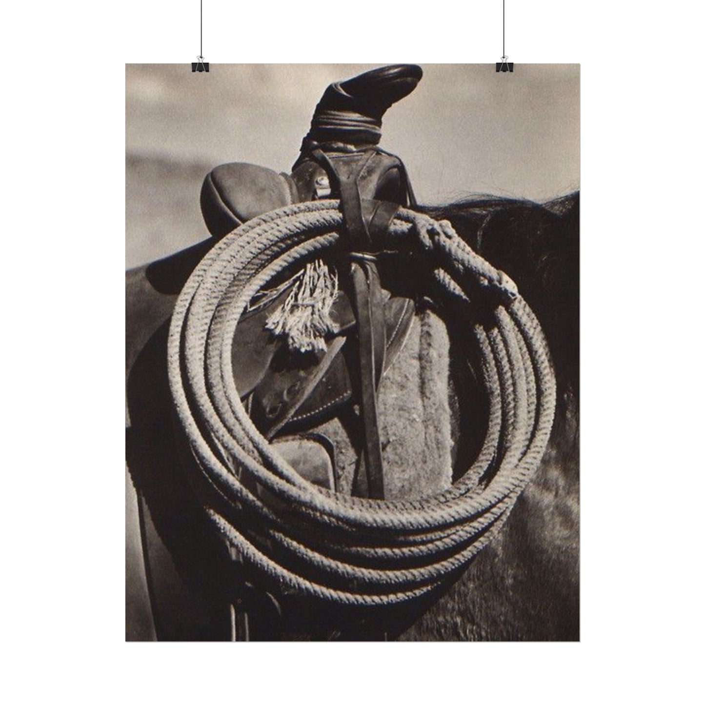 Rope & Leather – Western Textured Watercolor Matte Posters