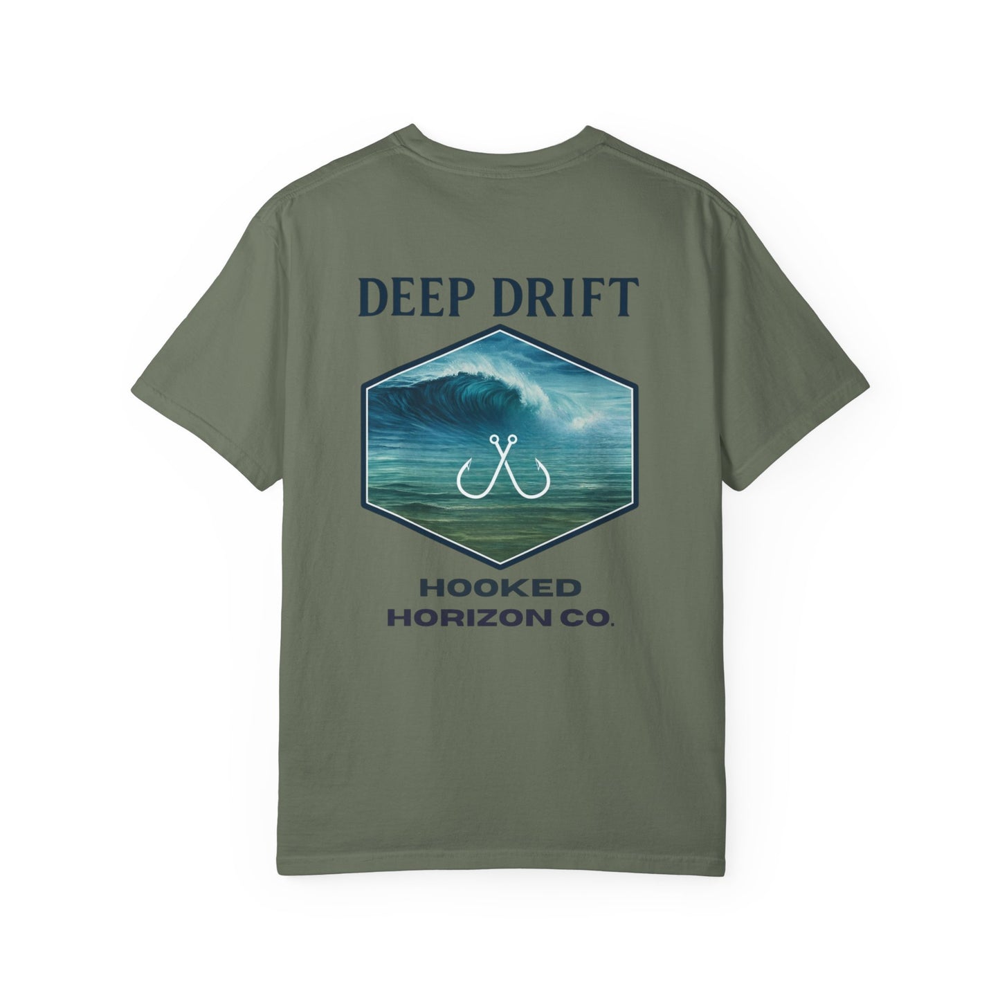 Deep Drift Wave Break Fishing T-Shirt - Ocean-inspired Fishing Tee for Angler Lovers, Hooked Horizon Co. Tee