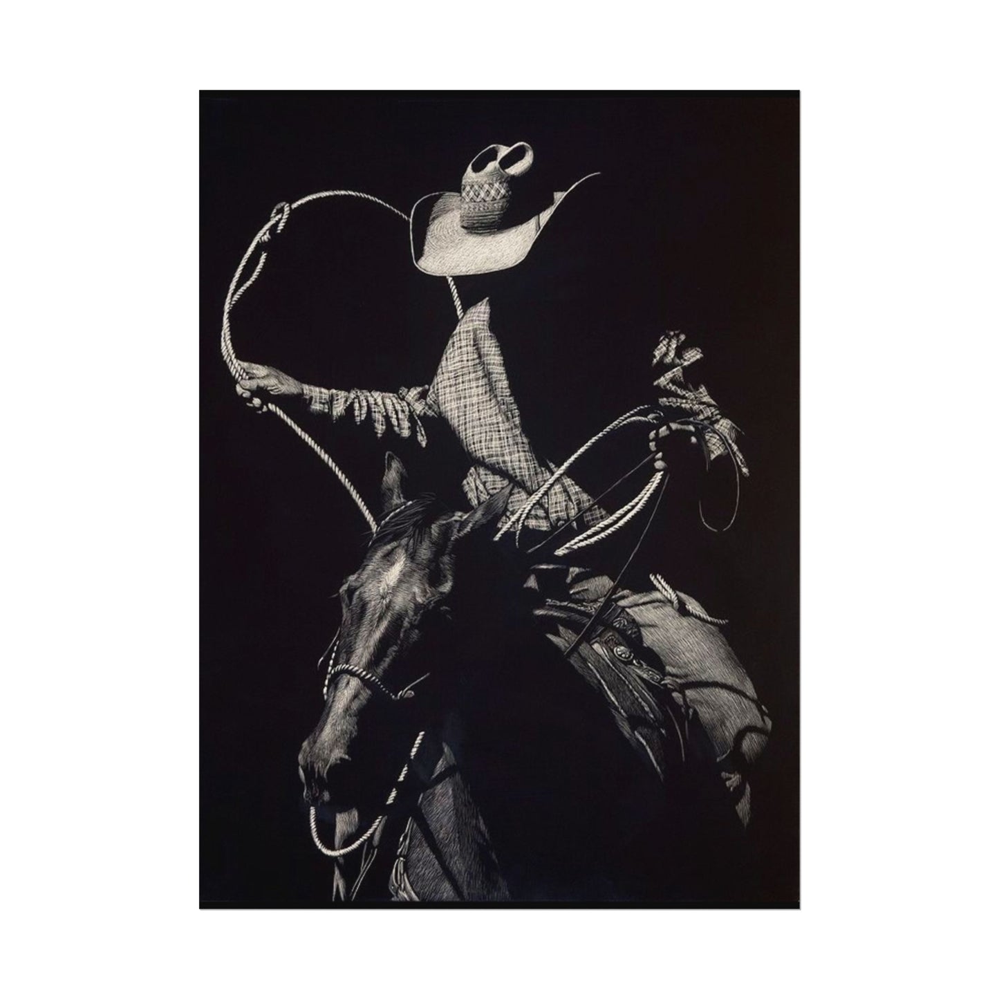 Cattle Chasers – Western Textured Watercolor Matte Posters