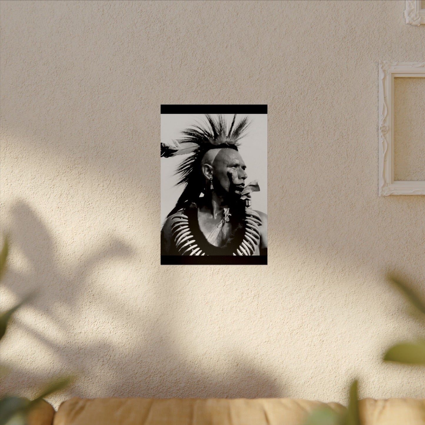 Feathered Warrior Cheif   – Western Textured Watercolor Matte Posters