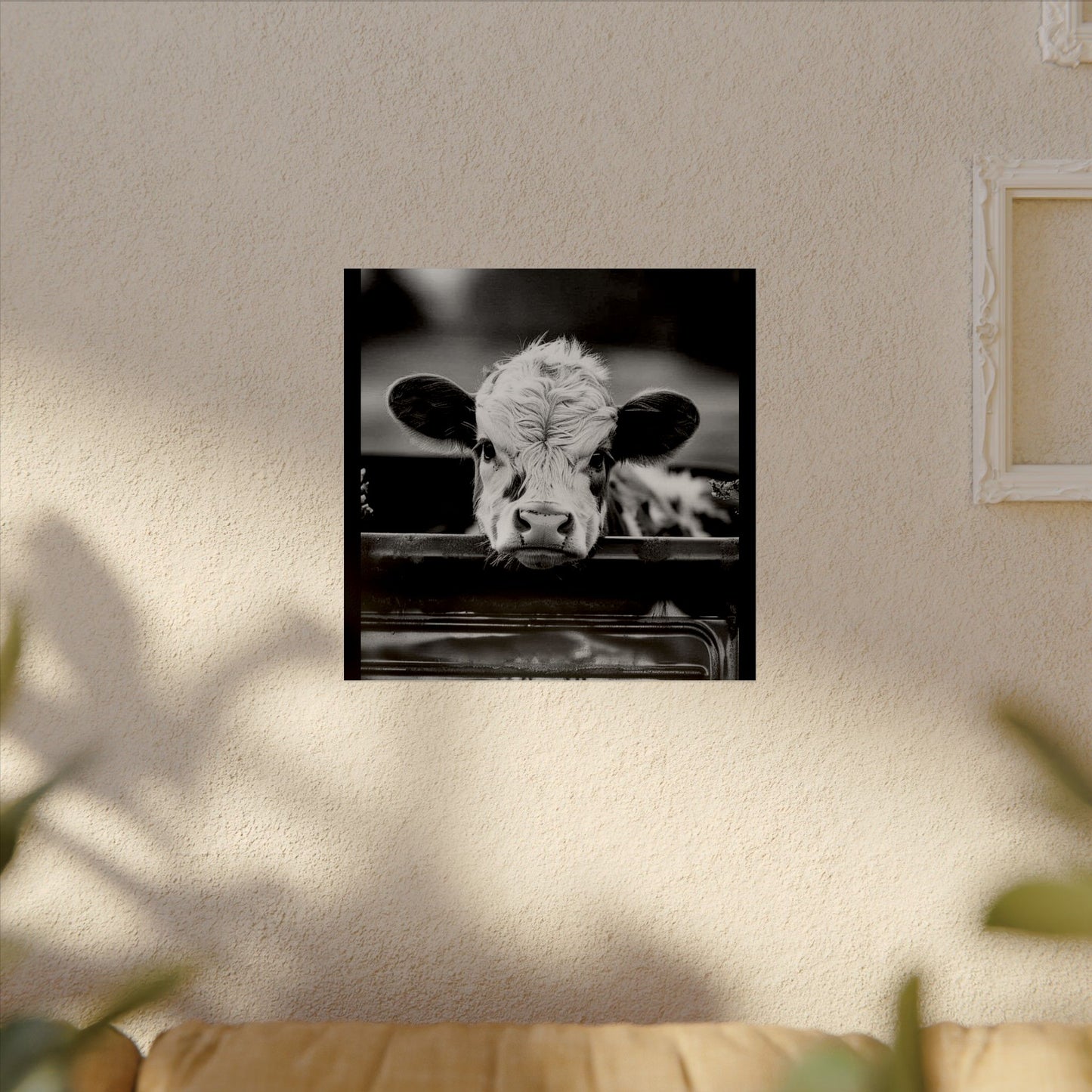 Back Seat Bovine – Western Textured Watercolor Matte Posters