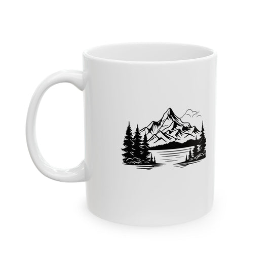 Mountain Adventure Ceramic Mug | Nature Lover Gifts, Hiking Coffee Cup, Cozy Home Decor, Gift for Her, Campfire Essential