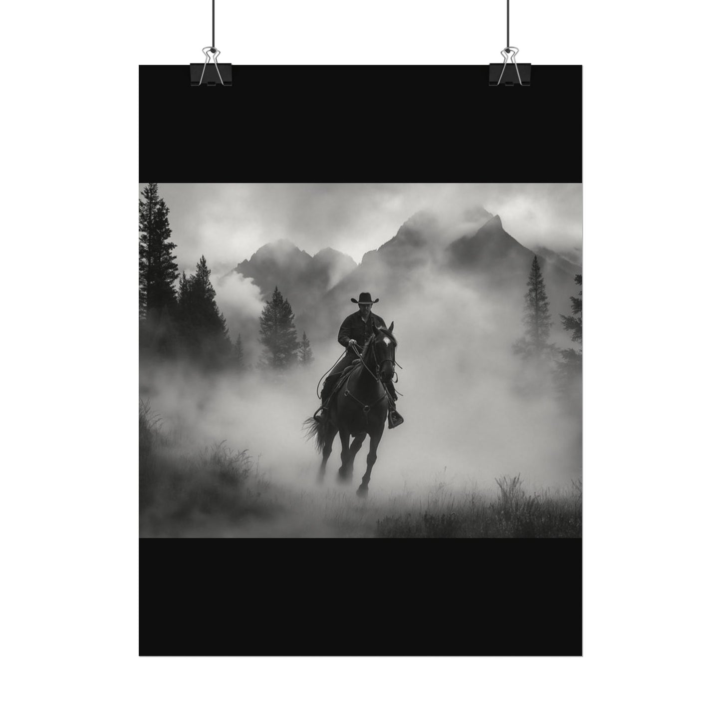 Storm Rider– Western Textured Watercolor Matte Posters