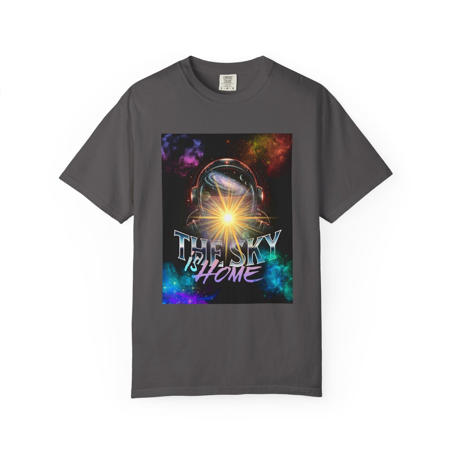 Cosmic Vibe T-Shirt: The Sky is Home Unisex Garment-Dyed Tee, Cute Graphic Shirt, Space Lover Gift, Casual Wear, Art Tee