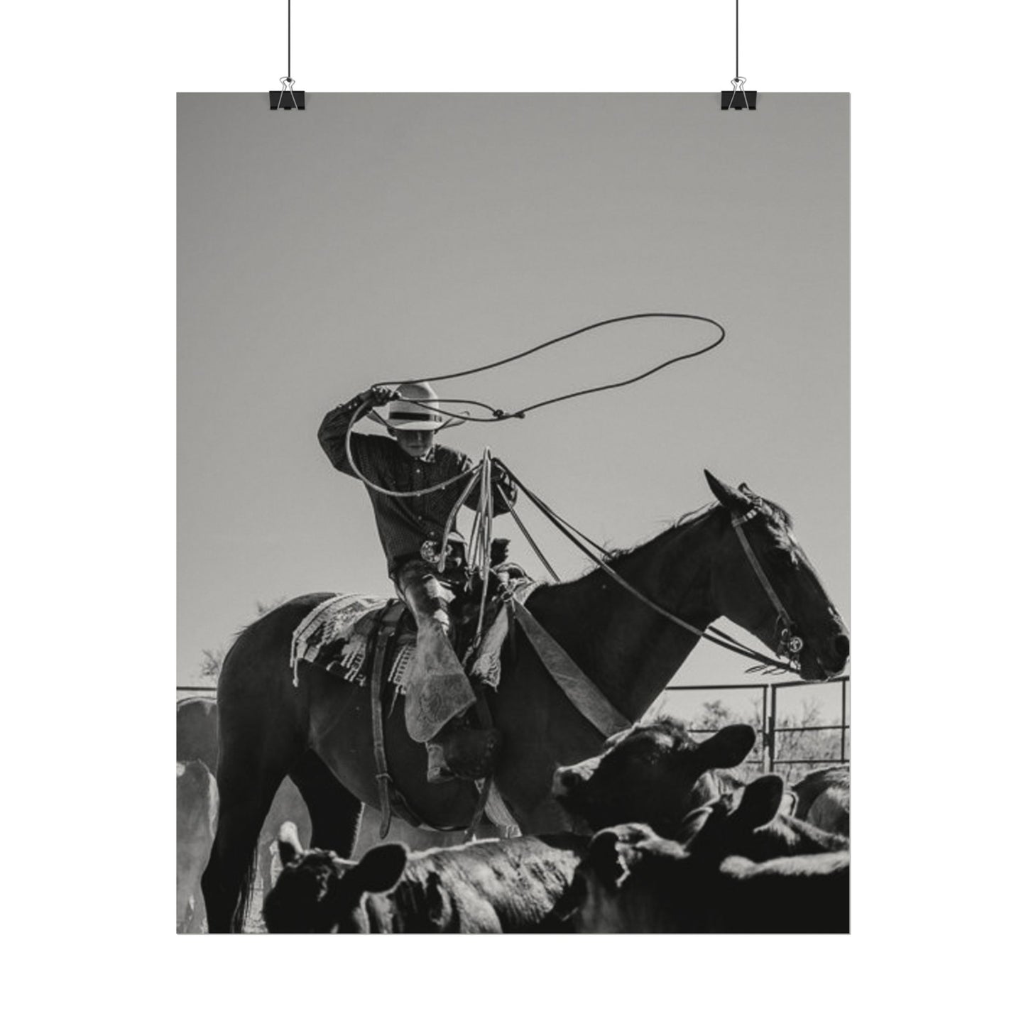 Cowboy Up – Western Textured Watercolor Matte Posters