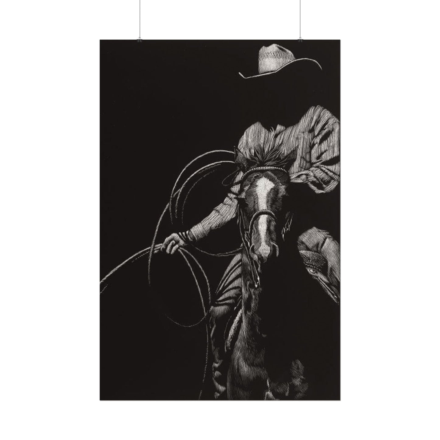 Lasso & Legacy – Western Textured Watercolor Matte Posters