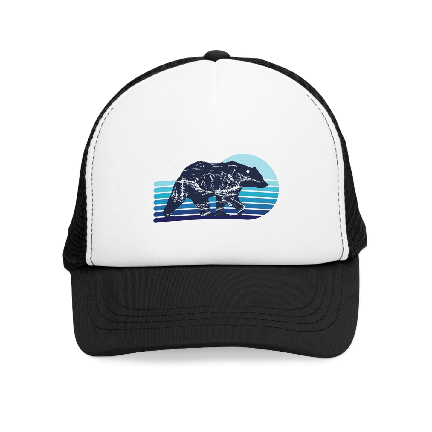 Blue Bear Sunset, Retro Trucker Hat, His & Her Nature Lovers Gifts , Outdoor Accessory, Beer Lover Gift, Summer BBQ Essential