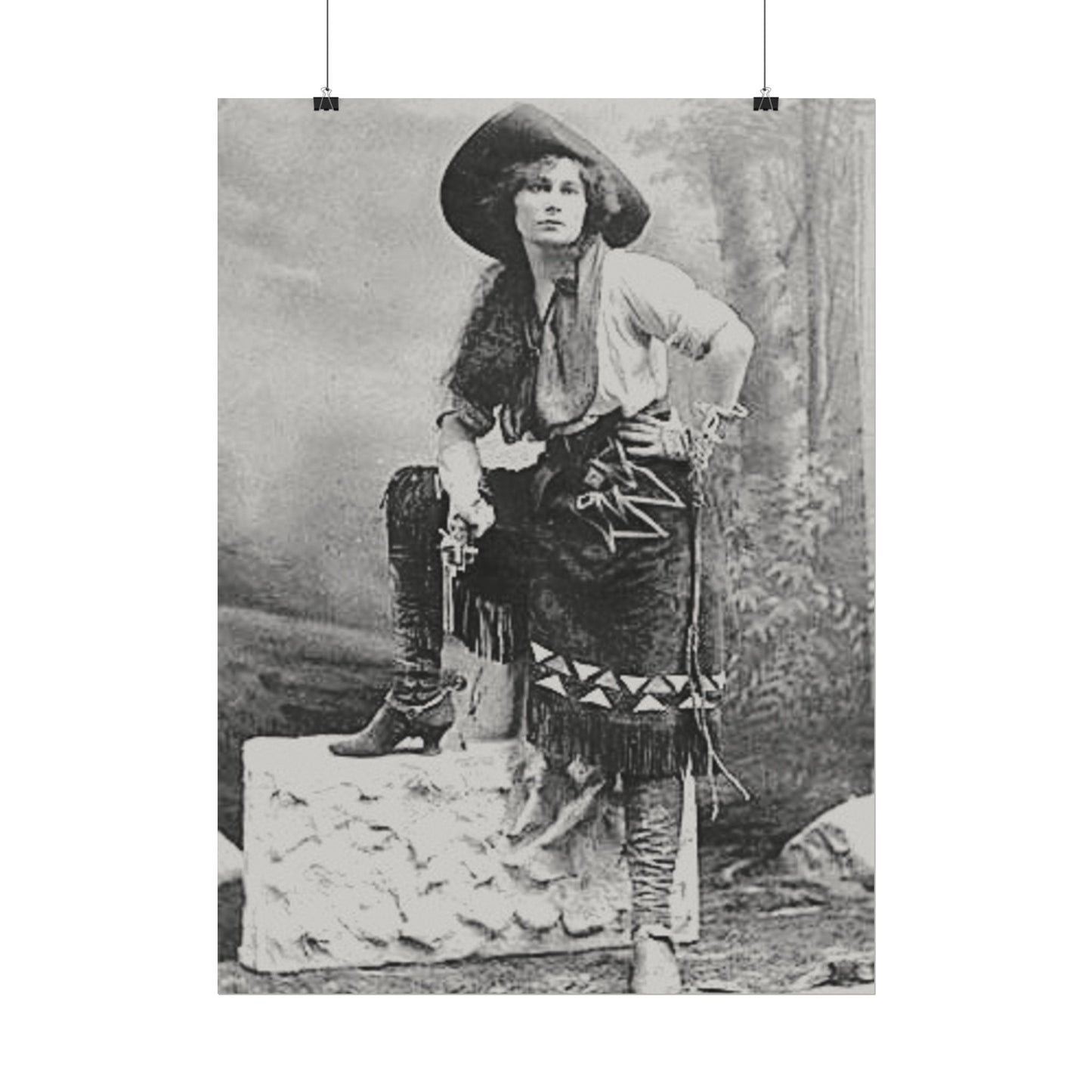 Wild Frontier Rose– Western Textured Watercolor Matte Posters