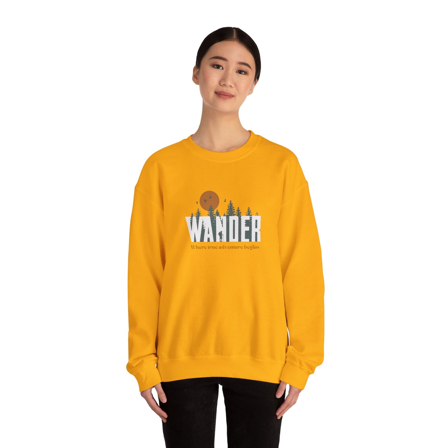 Wander Crewneck Sweatshirt - Cozy Adventure Sweater for Nature Lovers, Perfect for Camping, Travel, Gifts