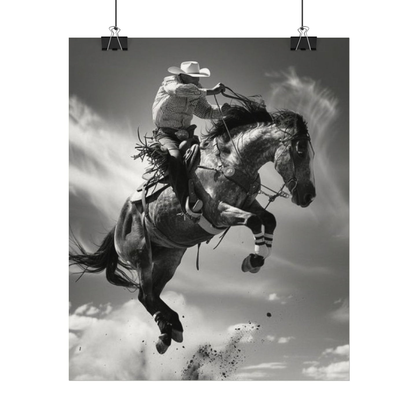 Rolling Thunder – Western Textured Watercolor Matte Posters