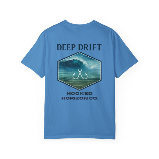 Deep Drift Wave Break Fishing T-Shirt - Ocean-inspired Fishing Tee for Angler Lovers, Hooked Horizon Co. Tee