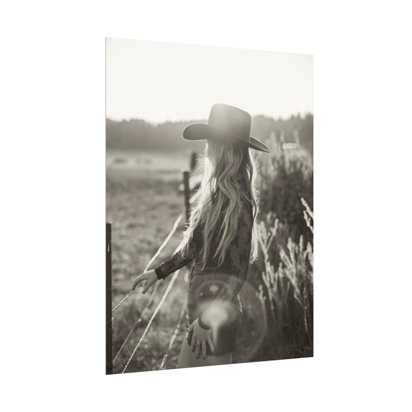 Mornings Gaze– Western Textured Watercolor Matte Posters