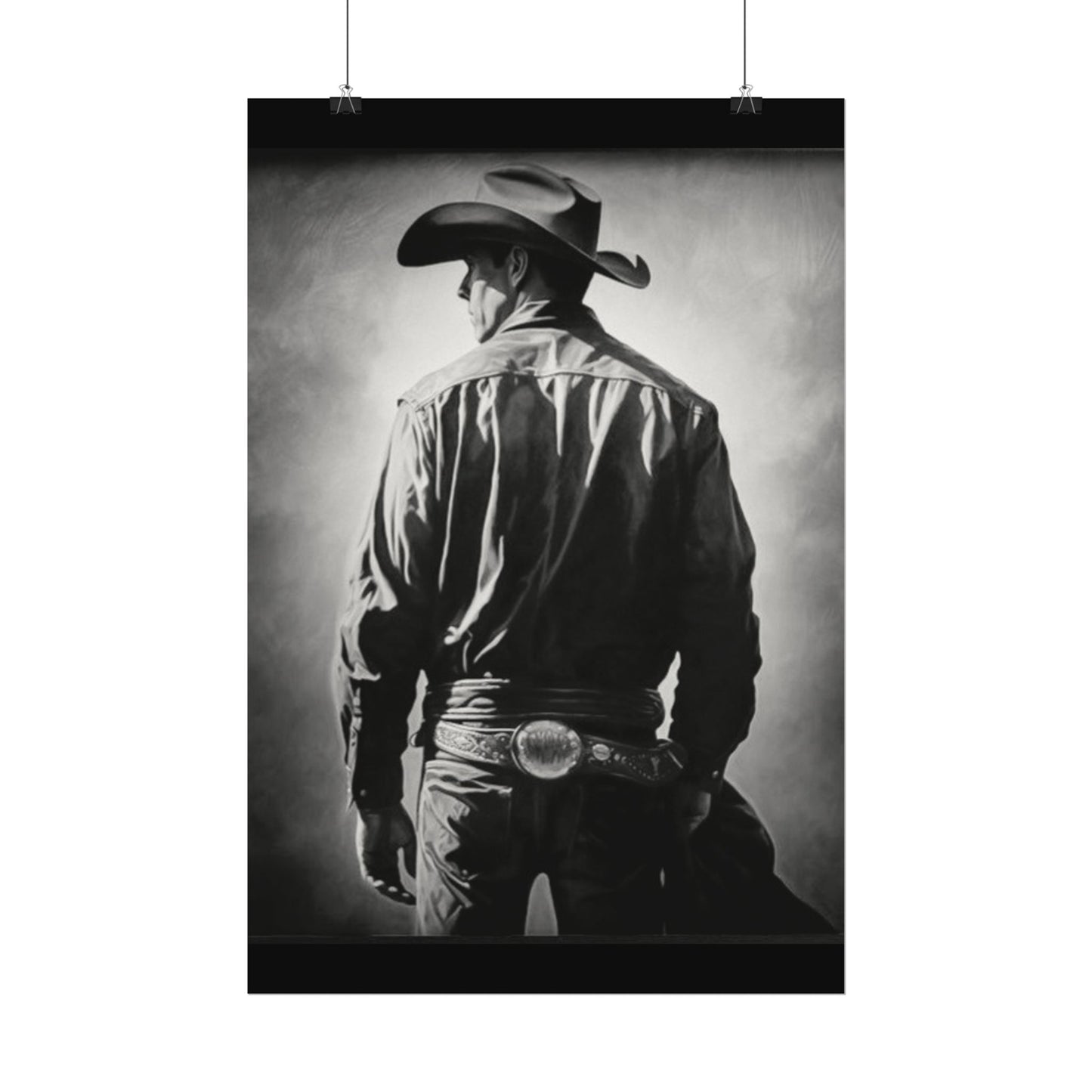 The Lone Rider – Western Textured Watercolor Matte Posters