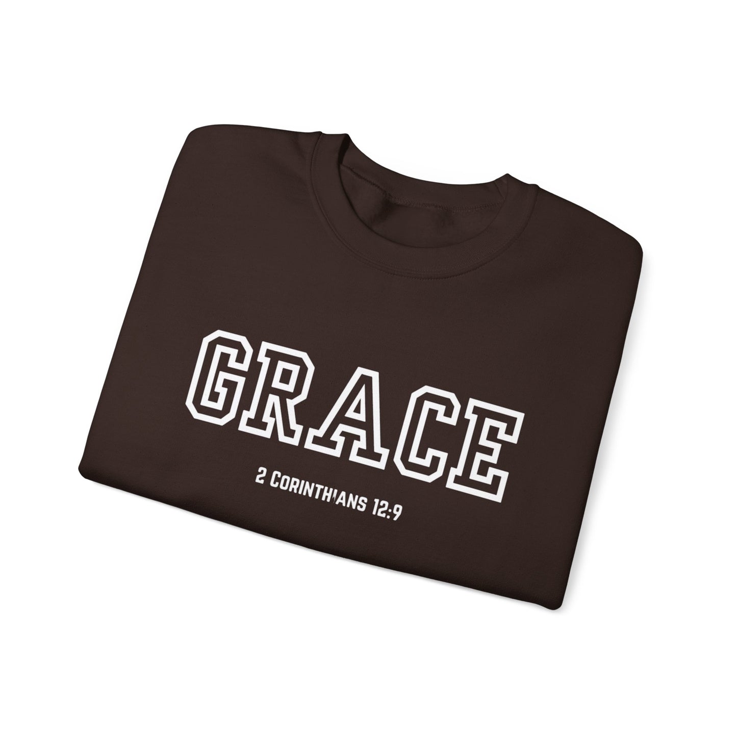 Grace Crewneck Sweatshirt - Comfort in Faith, Unisex Gift, Spiritual Apparel, Inspirational Fashion, Cozy Christian Sweatshirt