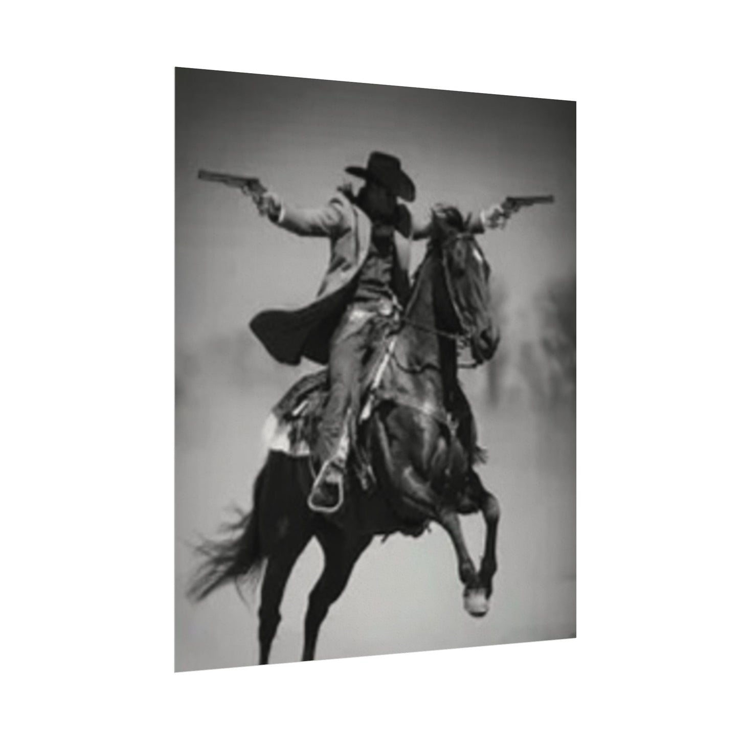Smoke & Spurs – Western Textured Watercolor Matte Posters