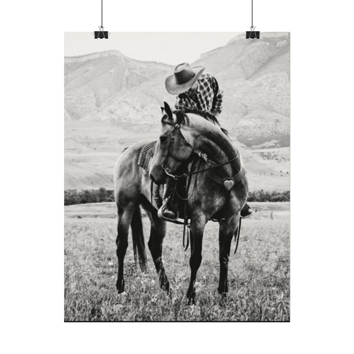 Love In The Saddle – Western Textured Watercolor Matte Posters
