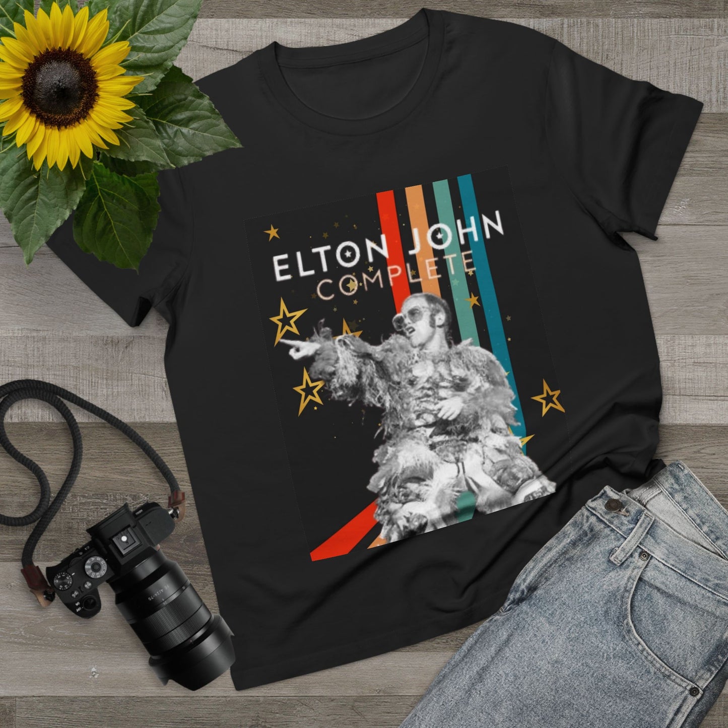 Rock and Roll Tee- Elton, Gifts, Music t-shirt, print on demand, soft material