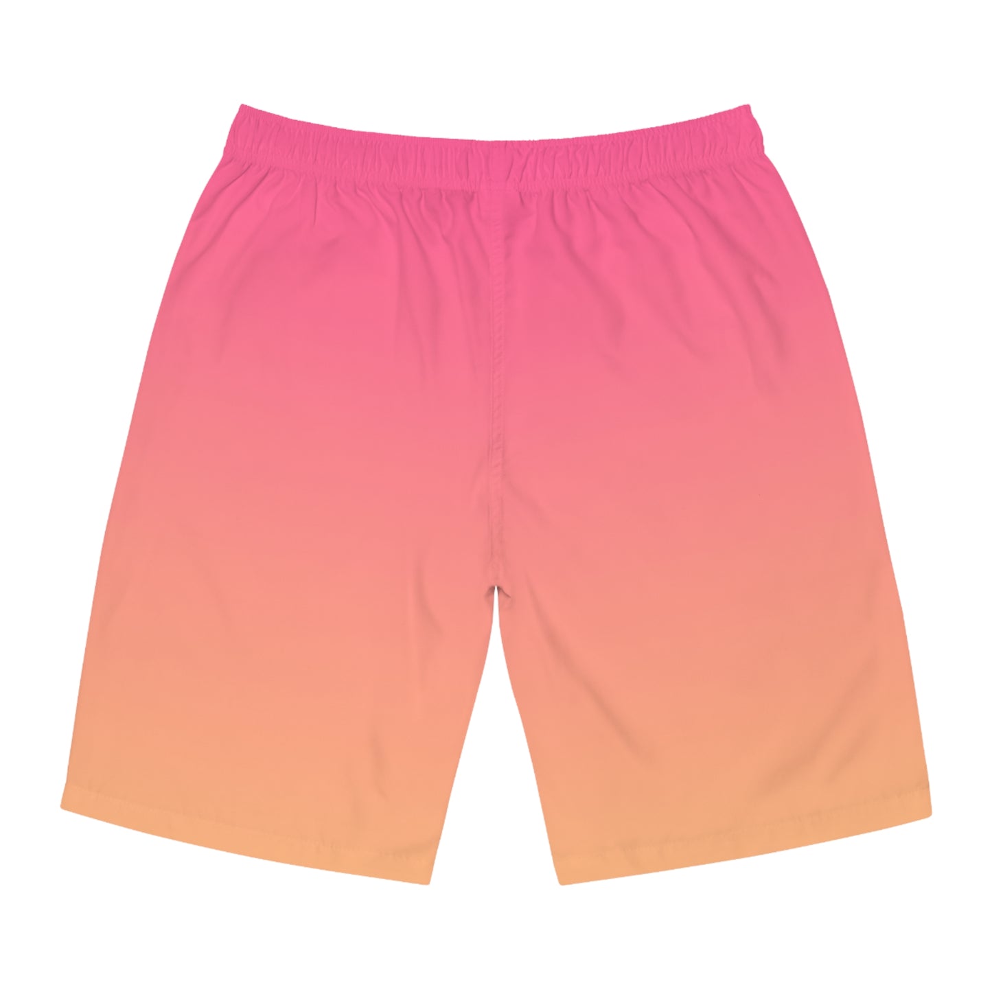 Arrow Ridge Pink To Orange Ombre Men's Ocean-Inspired Board Shorts, Swimwear for Beach Days, Summer Vacations, Pool Parties, Surfing Attire, Water Sports