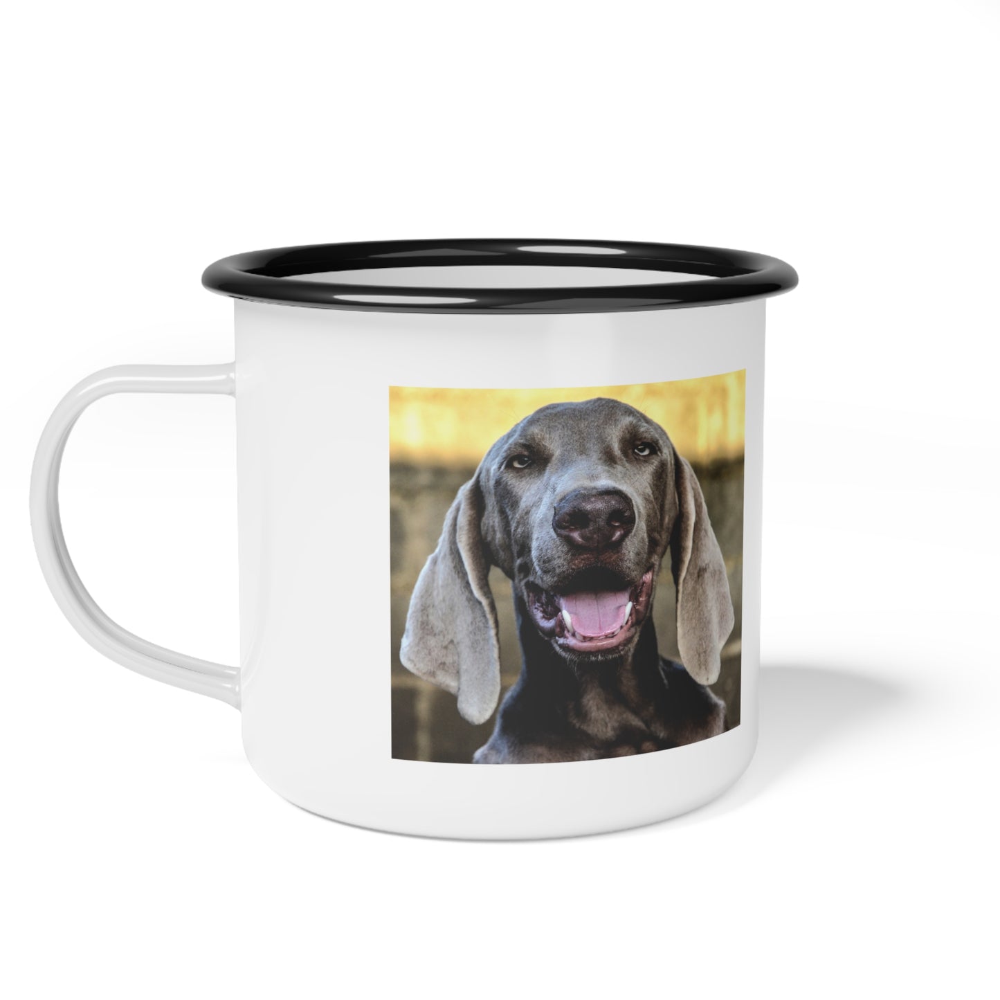 Personalized Dog Camp Mug, Enamel Camp Cup for Dog Lovers, Outdoor Coffee Cup, Pet Gift, Camping Gear, Animal Lover's Mug