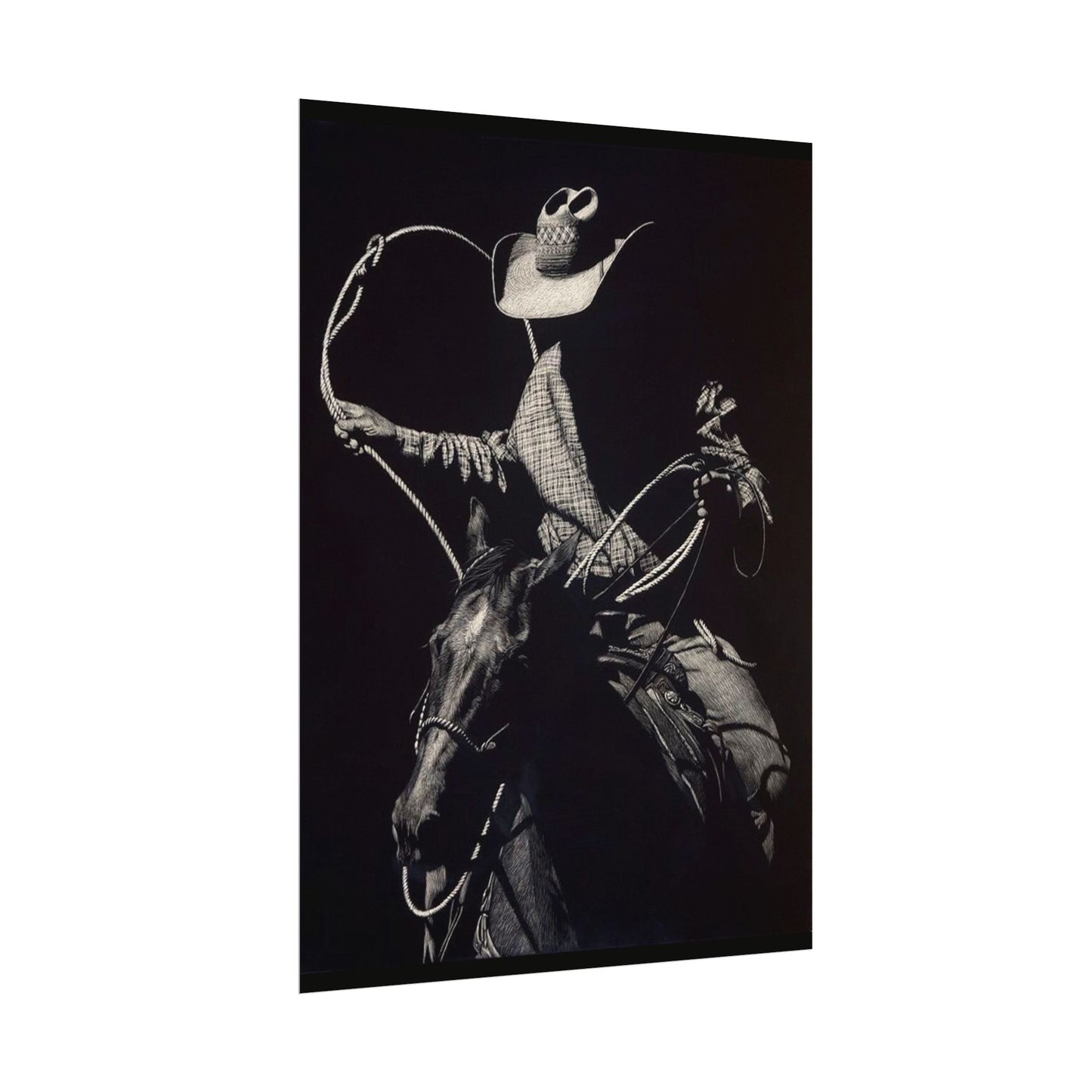 Cattle Chasers – Western Textured Watercolor Matte Posters