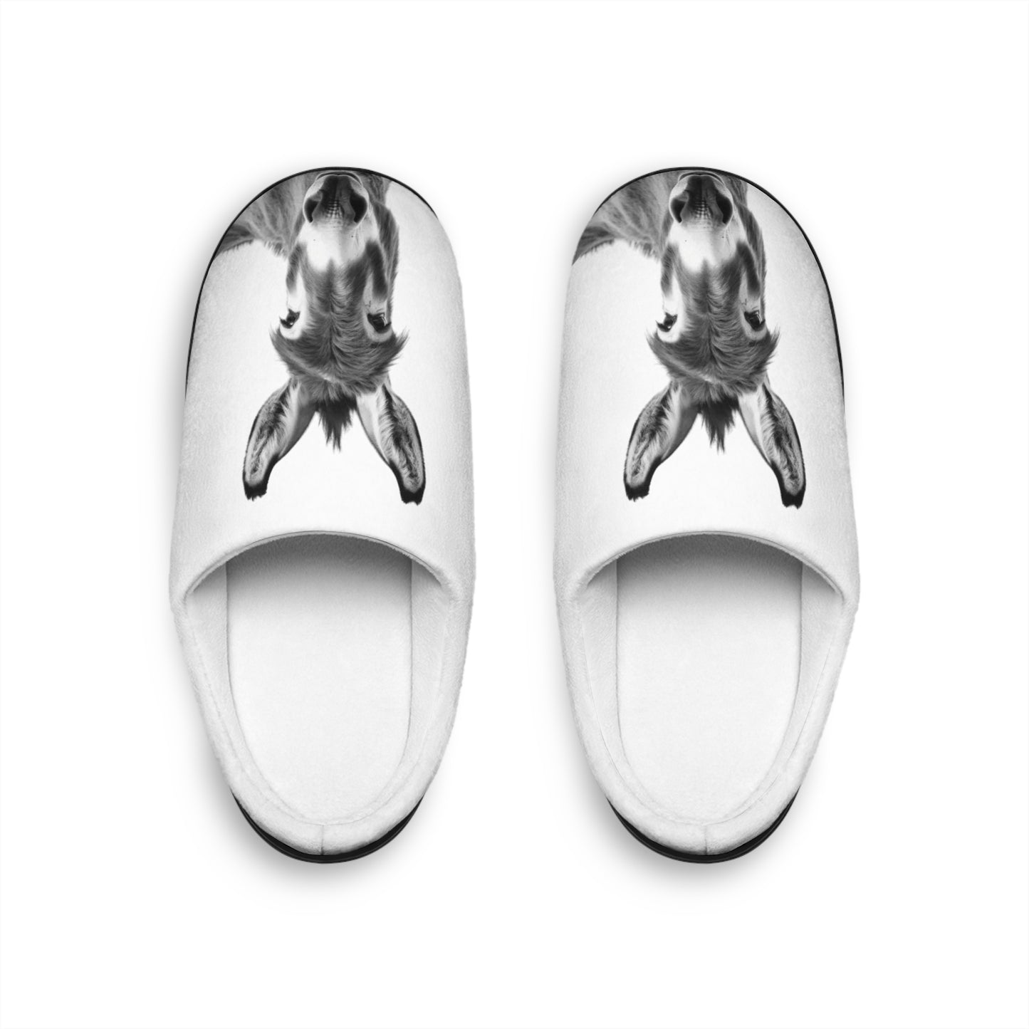 Donkey Women's Indoor Slippers, Fuzzy House Shoes, Comfortable Slippers, Gift for Her, Farmhouse Decor Slippers, Relaxing Footwear