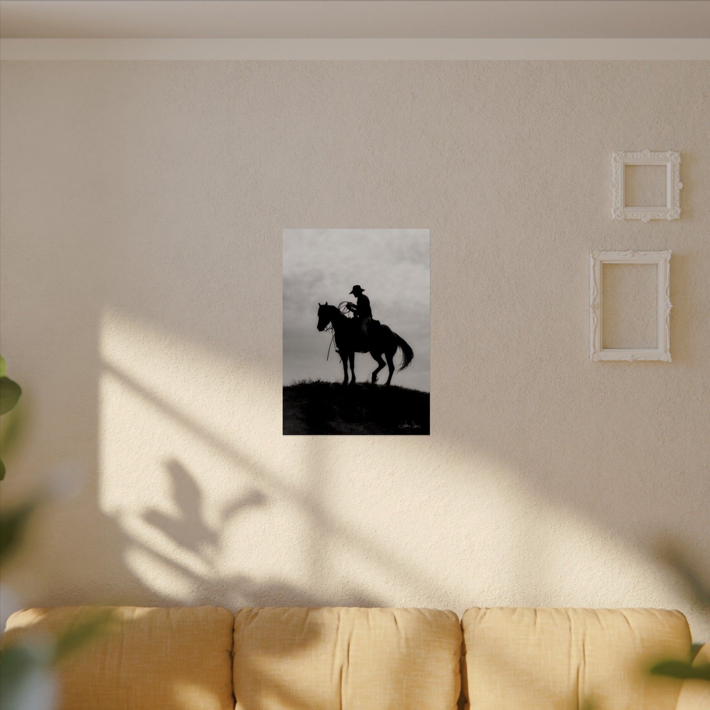 Rider On The Ridge – Western Textured Watercolor Matte Posters