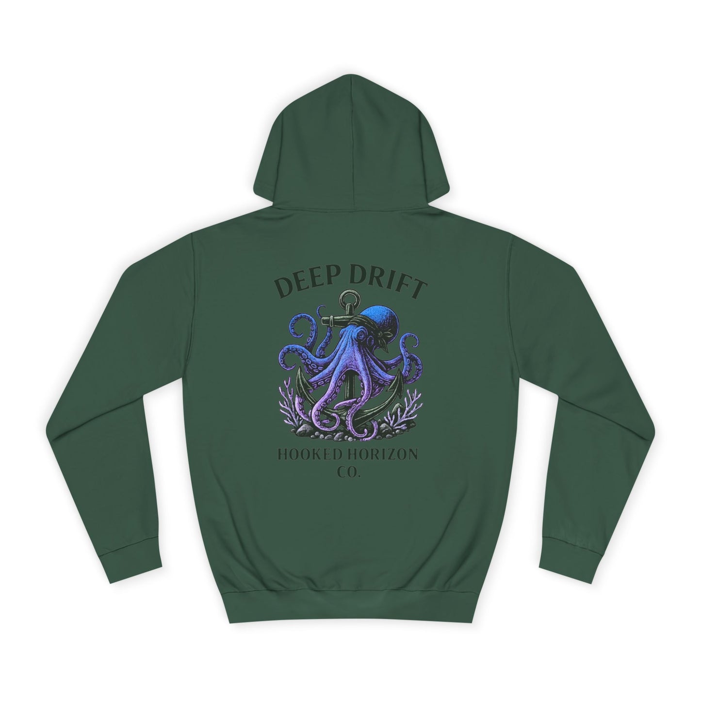 Deep Drift Octopus Unisex College Hoodie, Cozy College Sweatshirt, Nautical Hoodie Gift, Ocean Lover Apparel, Beach Theme Fashion