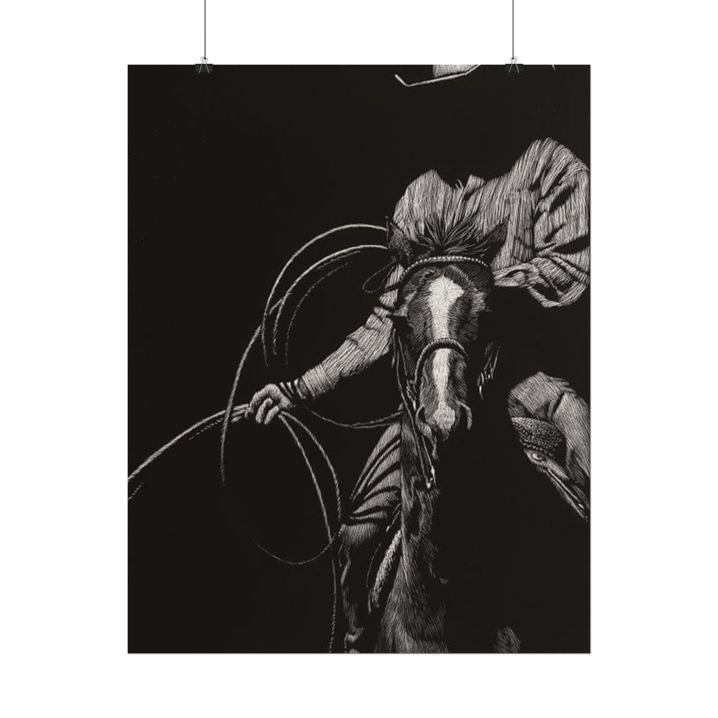 Lasso & Legacy – Western Textured Watercolor Matte Posters