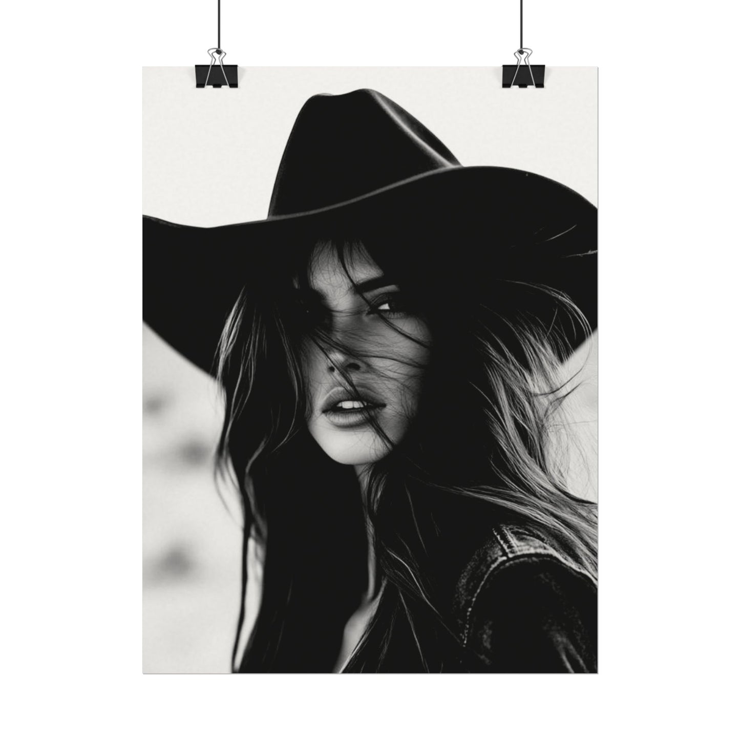 Smoldering Gaze – Western Textured Watercolor Matte Posters