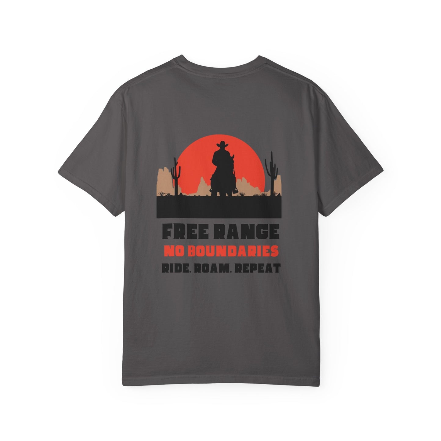 Free Range Rancher Mountain T-Shirt - Western Gift, Nature Lover Tee, Unisex Cotton Shirt