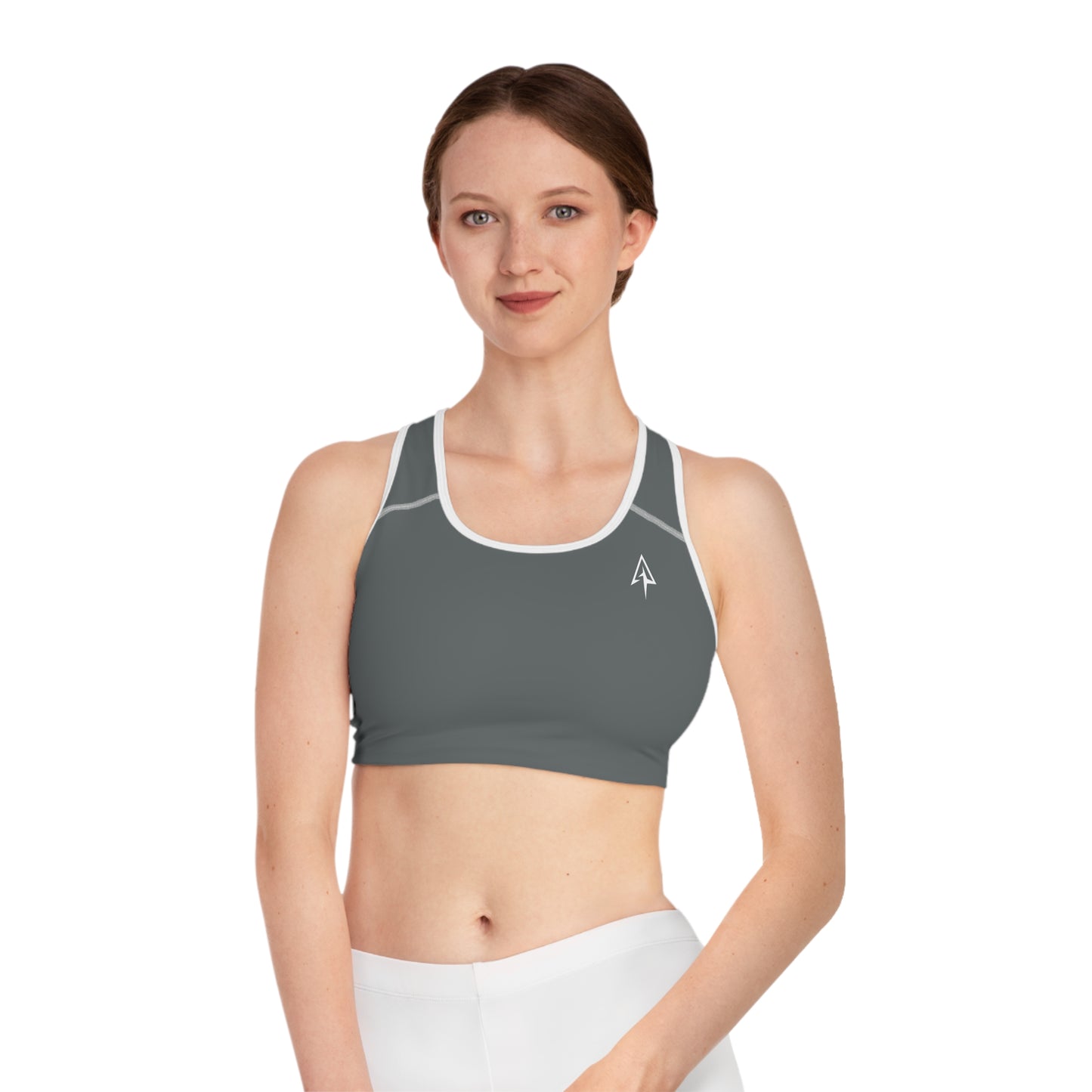 Arrow Ridge Gray Stylish Sports Bra for Active Women, Workout Top, Gym Essential, Fitness Apparel, Athleisure Wear, Yoga Gear