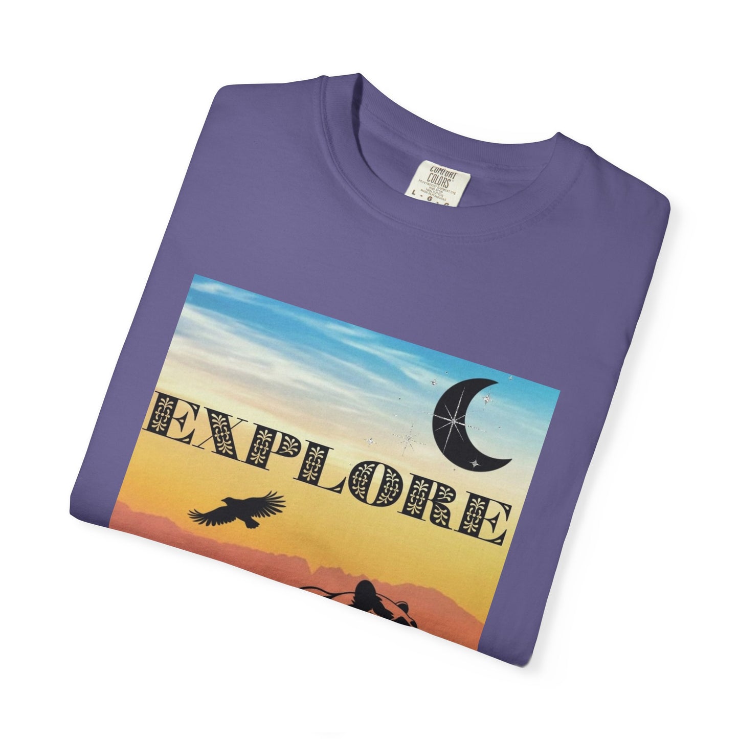 Explore Wildlife Adventure Tee Unisex Garment-Dyed T-shirt, Boho Nature Tee, Camping Shirt, Adventure Apparel, Gift for Wilderness Lovers
